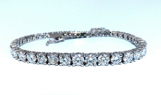 6.43ct Natural Diamonds Tennis Bracelet 14kt Gold Classic Graduated Caliber