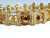 4.08ct Natural Yellow orange green brown fancy color diamonds link bracelet 14kt
