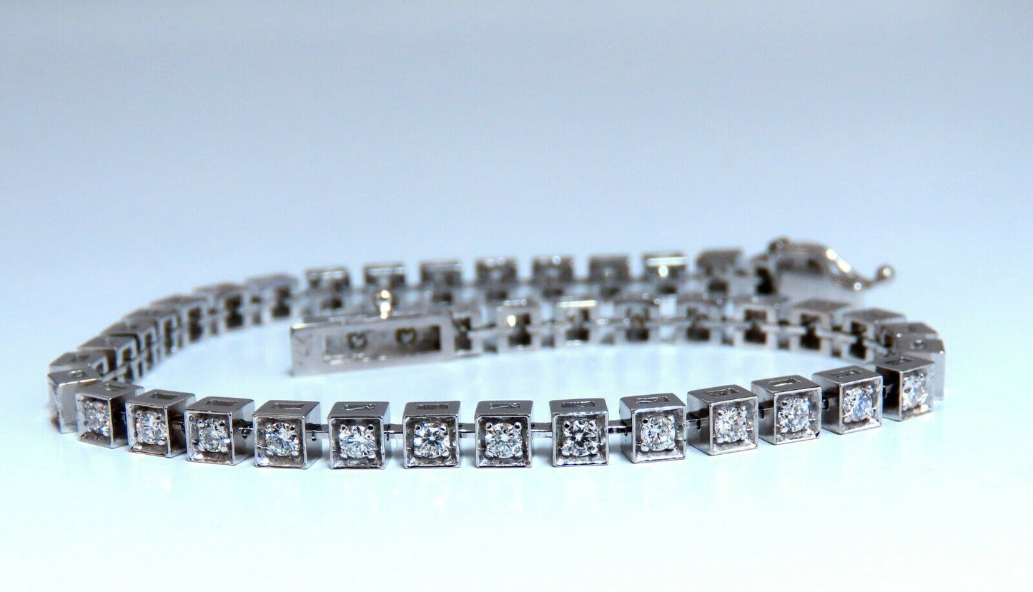 1.40ct Box Bead Set Prime Pave Natural Round Diamonds Bracelet 14kt