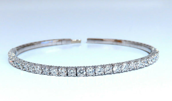 2.90ct Natural Round Diamonds Flexible Tennis Bangle Bracelet 14 Karat