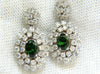 3.08ct Natural Tsavorite Diamonds Dangle Earrings 14kt