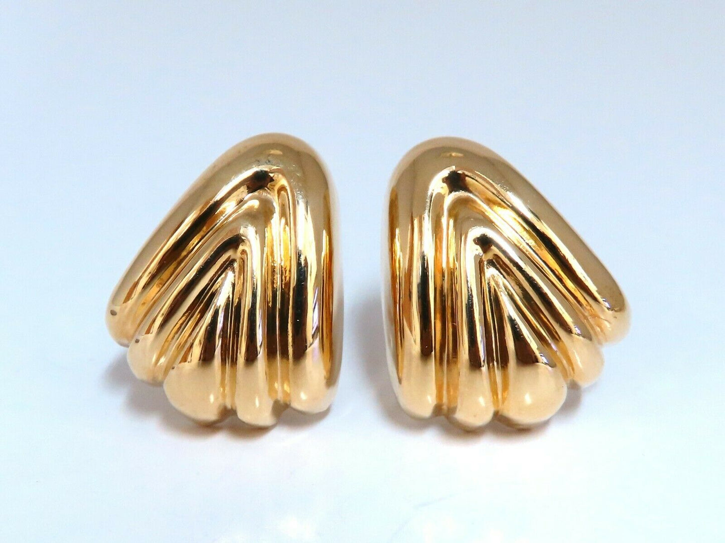 14kt Gold Textured Iconic Clip Earrings & Omega