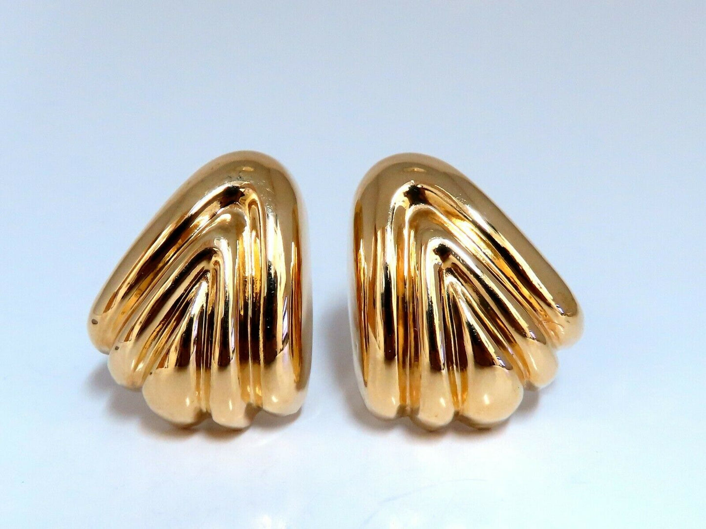 14kt Gold Textured Iconic Clip Earrings & Omega