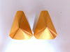 14kt Gold Raised Modified Pyramid Clip Earrings Brushed Matte