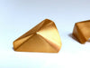14kt Gold Raised Modified Pyramid Clip Earrings Brushed Matte