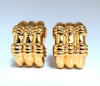 14kt Gold Textured Three Row Crest Clip Earrings