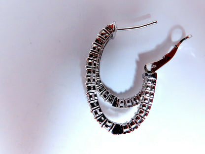 2.34ct Natural Double Hoop Diamond Earrings 14kt