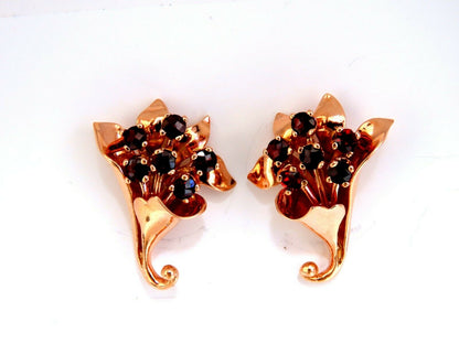 2.50ct Natural Garnet Cluster Earrings 14kt