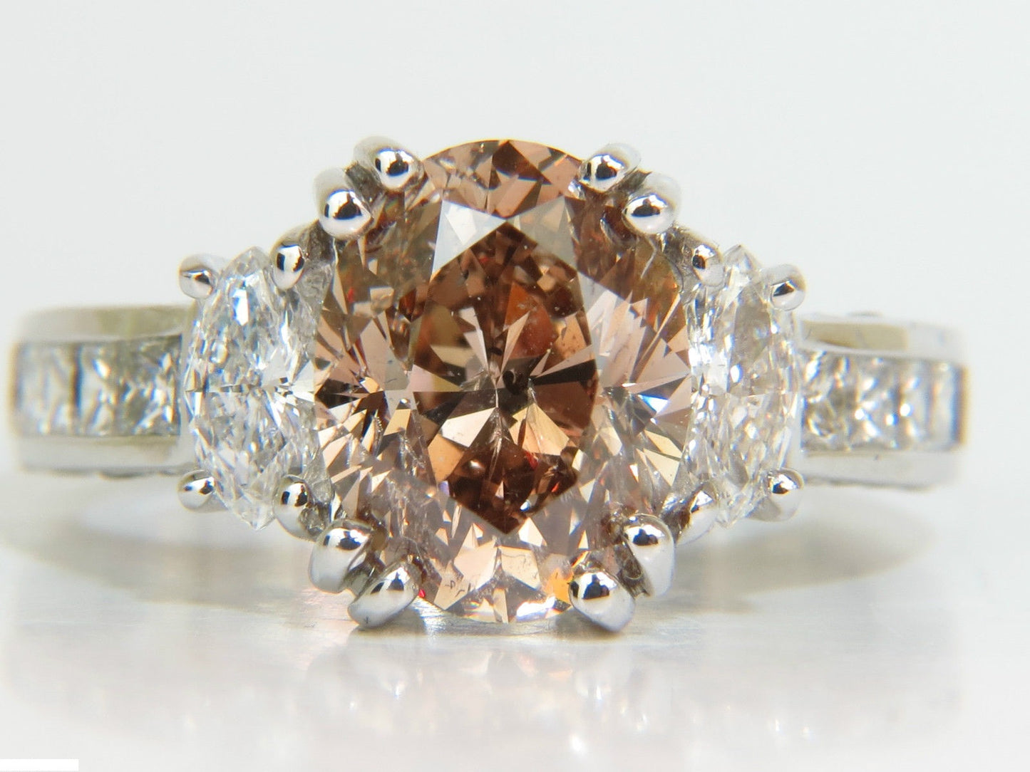 GIA 4.82CT NATURAL FANCY ORANGE BROWN COLOR DIAMOND RING EXCELLENT