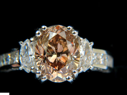 GIA 4.82CT NATURAL FANCY ORANGE BROWN COLOR DIAMOND RING EXCELLENT