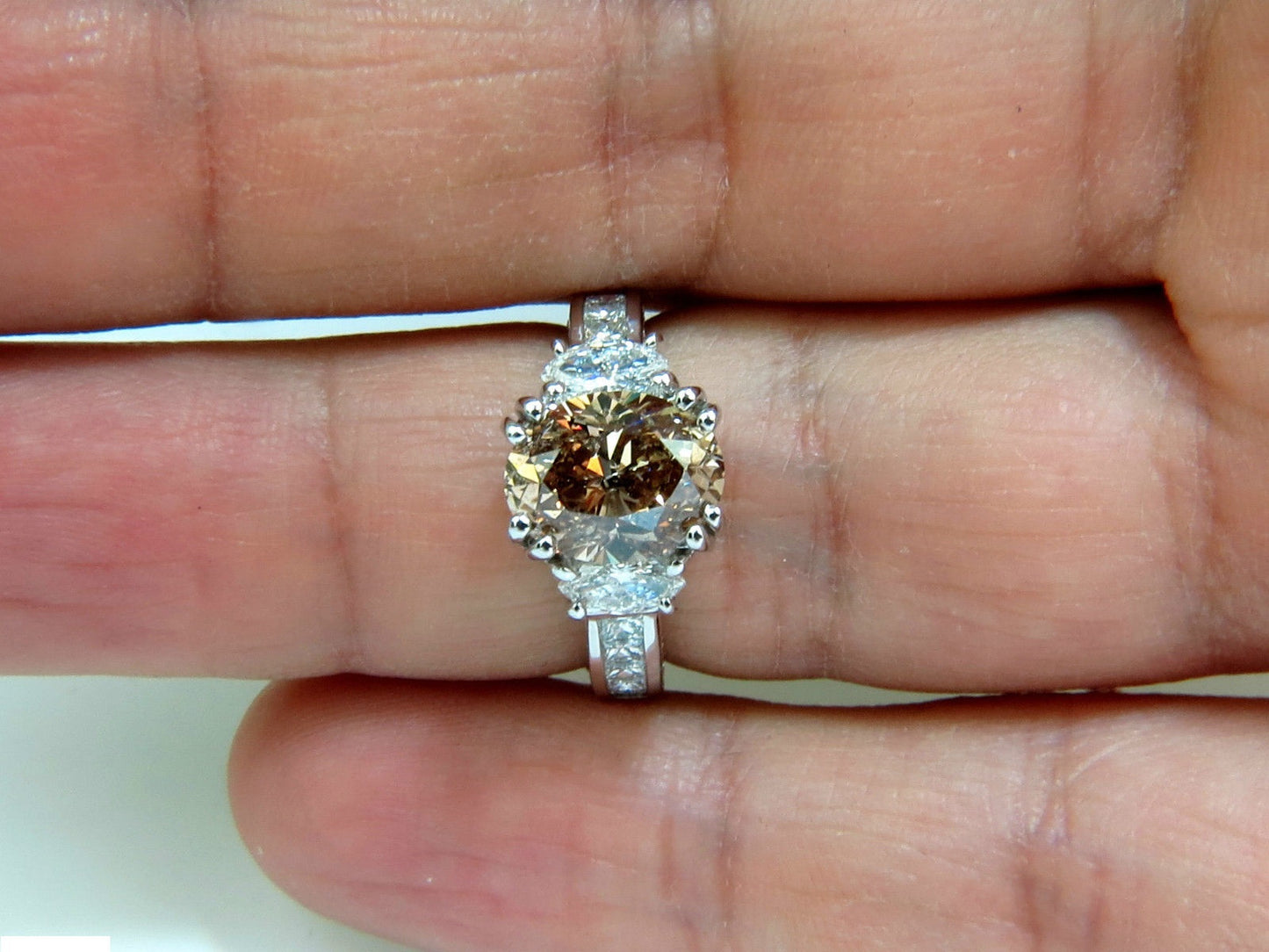 GIA 4.82CT NATURAL FANCY ORANGE BROWN COLOR DIAMOND RING EXCELLENT