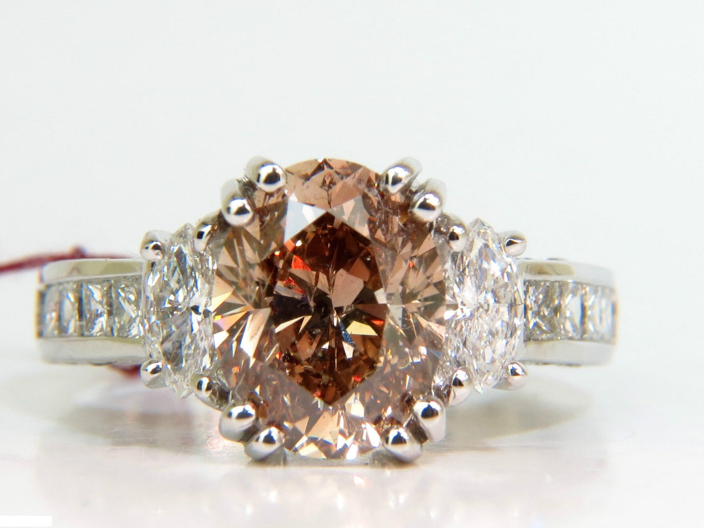 GIA 4.82CT NATURAL FANCY ORANGE BROWN COLOR DIAMOND RING EXCELLENT