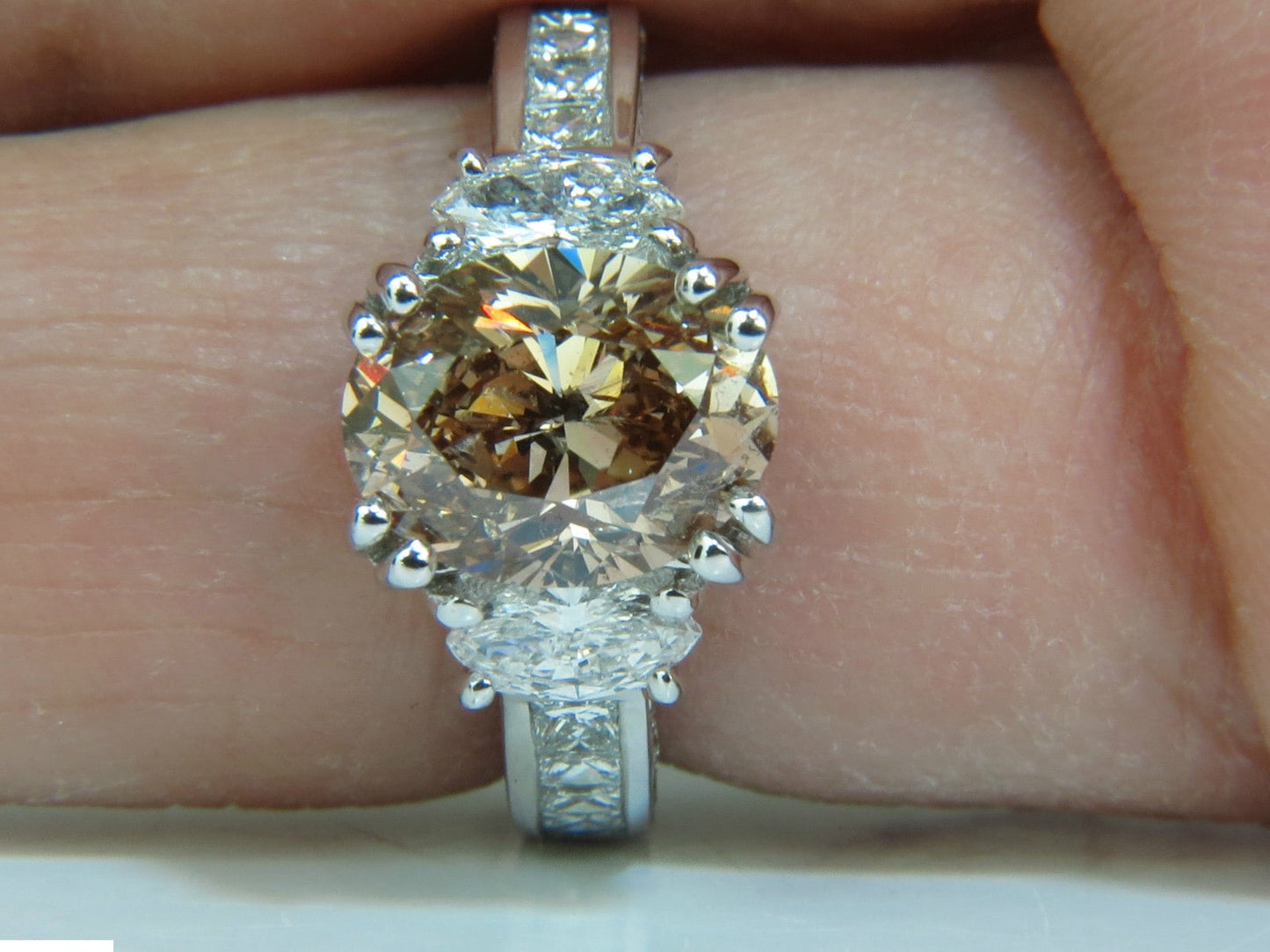 GIA 4.82CT NATURAL FANCY ORANGE BROWN COLOR DIAMOND RING EXCELLENT