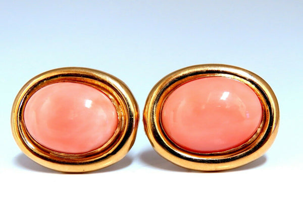 19mm Natural Coral Clip Earrings 14kt