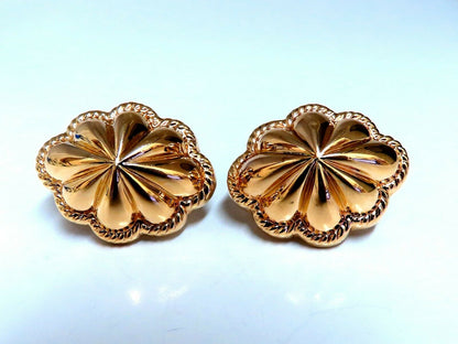 14kt Gold Textured Watermelon Clip Earrings