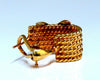 14kt Gold Braid Semi Hoop X Clip Earrings
