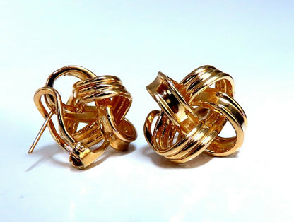 14kt Gold Textured Inverted Knot Clip Earrings