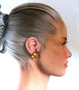14kt Gold Textured Inverted Knot Clip Earrings