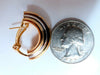 14kt Gold Textured Domed Tubular Semi Hoop Earrings