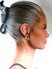 14kt Gold Textured Interlocking Tubular Quad Clip Earrings