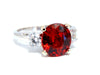 GIA Certified 3.60CT Natural Spessartite Garnet Ring Red Orange Prime