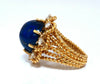 GIA Certified Natural Lapis Diamond Clip Earrings & Ring 18kt