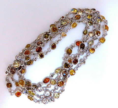 11.16ct Natural Multicolored Fancy Colored Diamonds Yard Necklace 14kt