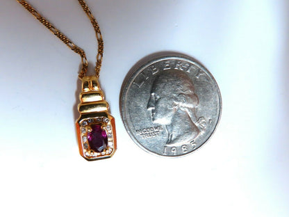 .80ct Natural Ruby Diamonds Pendant Necklace 14kt