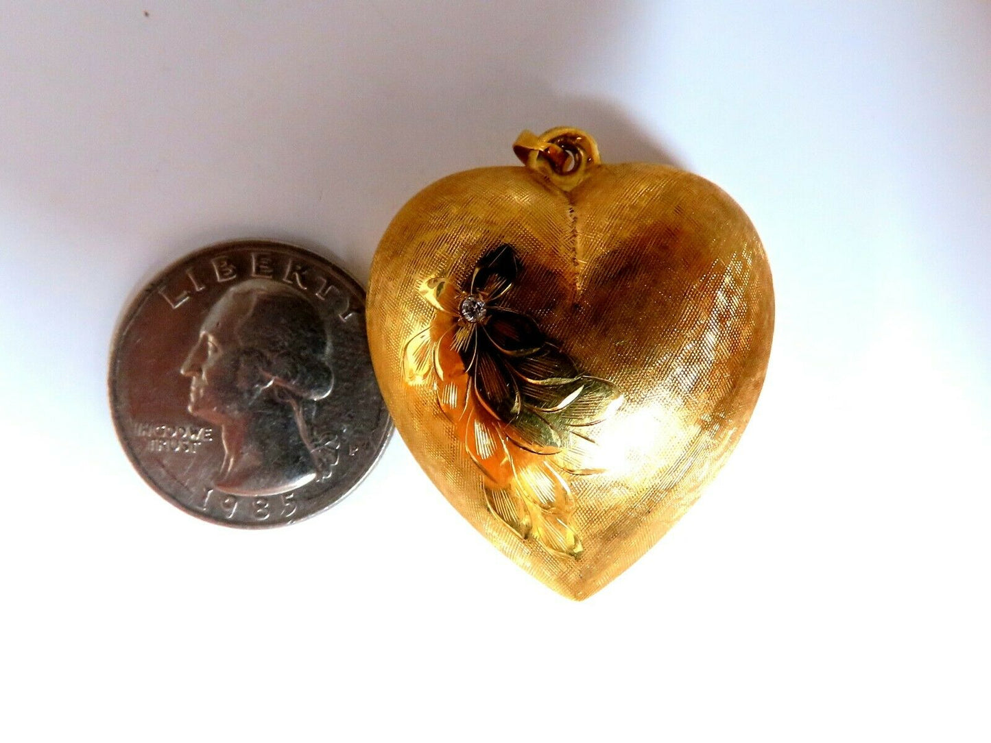Reversible Heart Charm Puff Domed Pendant
