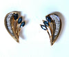 1.20ct Natural Sapphire Diamonds Motif Earrings 14 Karat gold