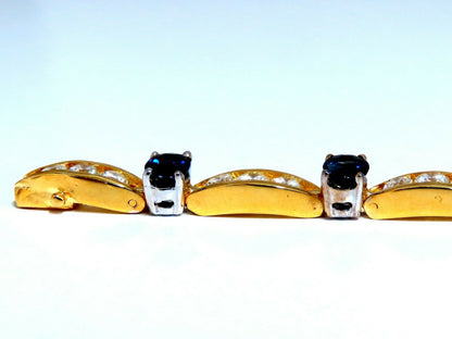 8.50ct natural Vivid royal blue sapphires diamond bracelet 14 Karat