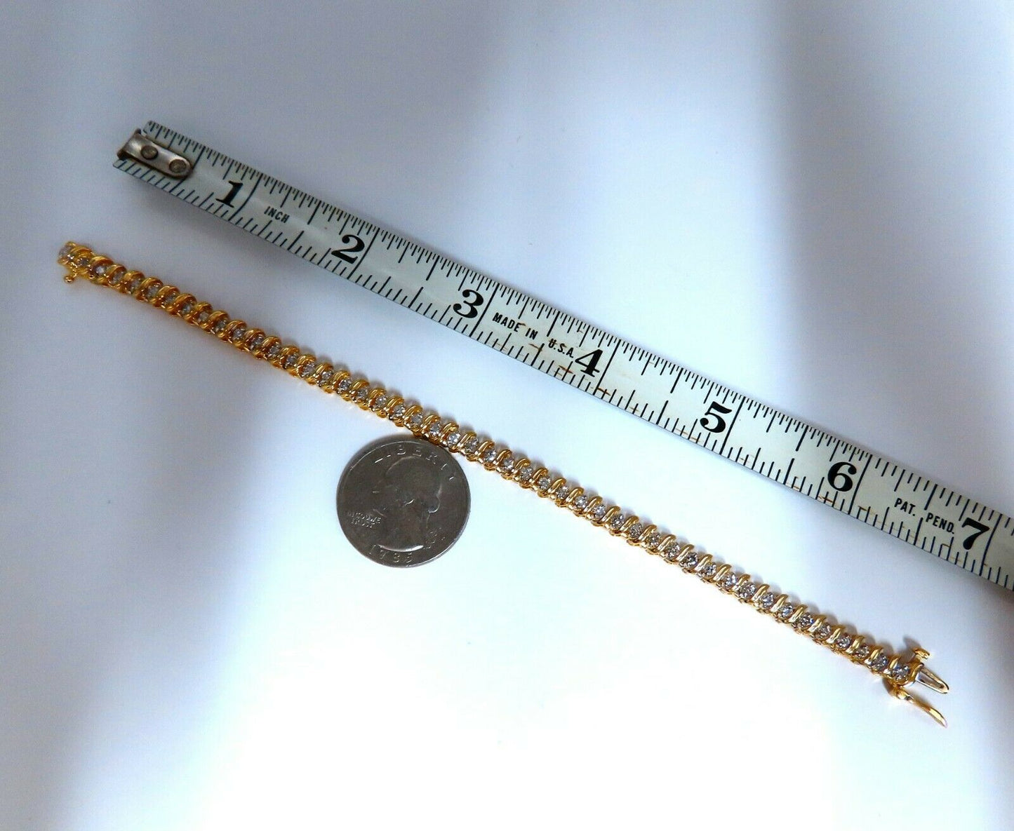 1.54ct Natural Diamonds S Link Tennis Bracelet 14kt Gold