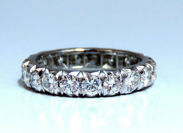 2.10ct Natural Round Diamonds Eternity Ring Graver Raised Bead Deco