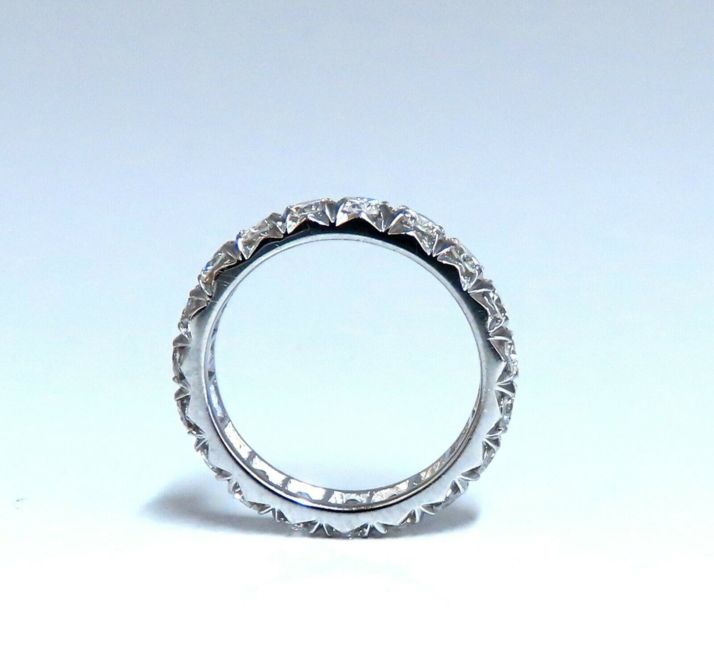 2.10ct Natural Round Diamonds Eternity Ring Graver Raised Bead Deco