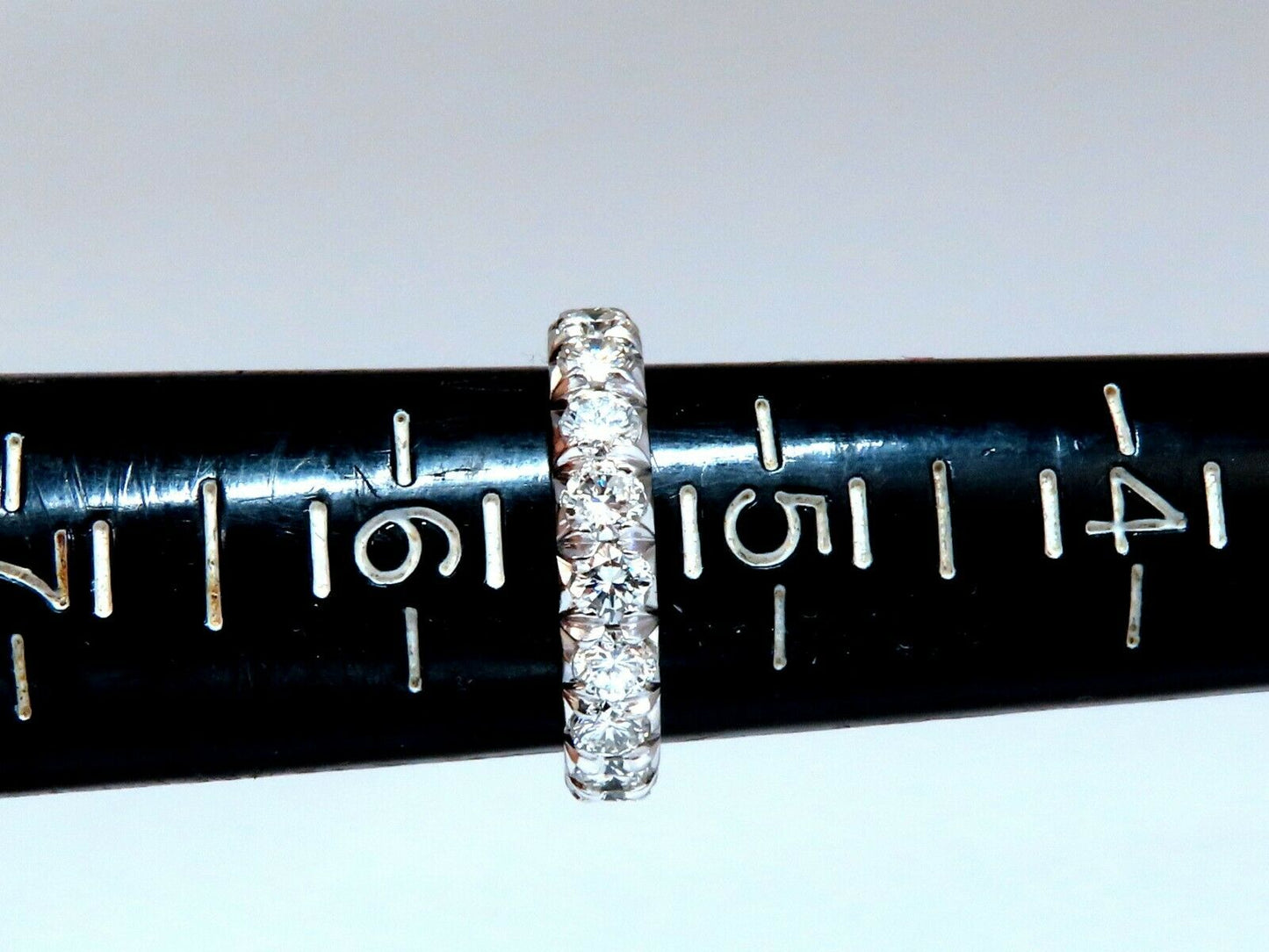 2.10ct Natural Round Diamonds Eternity Ring Graver Raised Bead Deco