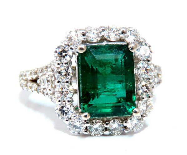 GIA Certified: 3.31ct Natural Emerald Diamonds Ring 14kt (F1)