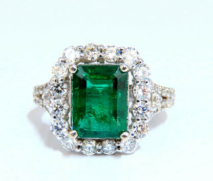 GIA Certified: 3.31ct Natural Emerald Diamonds Ring 14kt (F1)