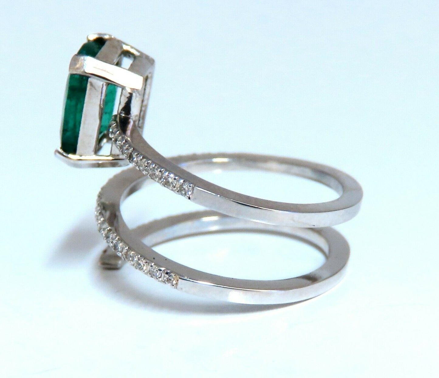 2.20ct Natural Emerald Ring Swirl Snake Mod Deco 14kt