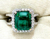 6.70ct Natural Vivid Green Emerald Diamonds Ring 14kt Split Shank Dub Shoulder