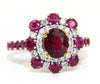GIA Certified 2.92ct Natural Ruby Diamond Ring 14kt Cluster prime