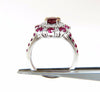 GIA Certified 2.92ct Natural Ruby Diamond Ring 14kt Cluster prime