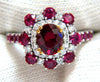 GIA Certified 2.92ct Natural Ruby Diamond Ring 14kt Cluster prime