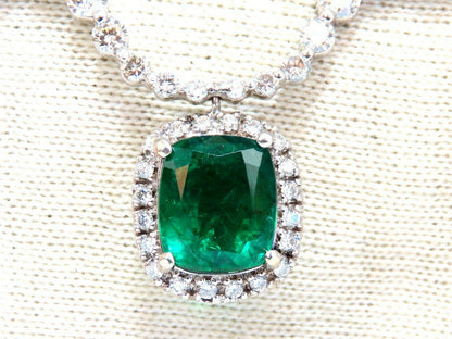 4.04ct Natural Emerald Diamonds Necklace 14kt Dangle