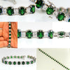 20.68CT Natural Tsavorite Diamonds Bracelet 14KT Vivid Greens Tennis