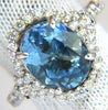 5.15ct natural prime aqua blue aquamarine diamonds ring 14kt