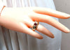 Natural Cobochon Spinel Ring Silver & 18kt Gold Inlay Venetian Mod Deco