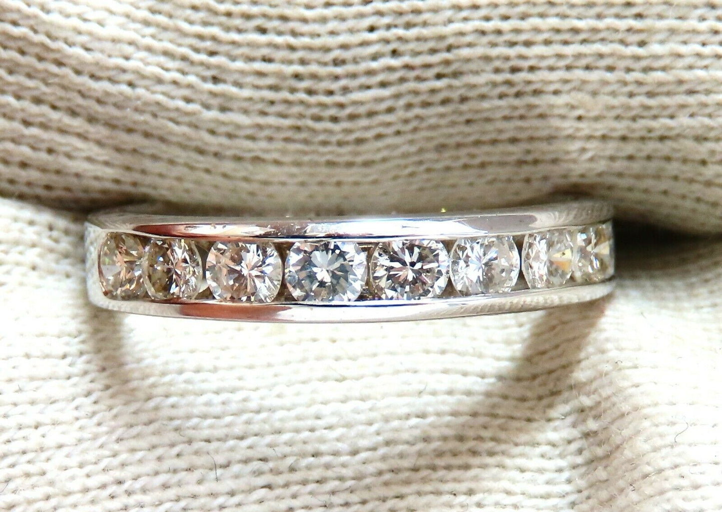 .70ct Natural Round Cut Diamonds Channel Band 14kt Gold 4MM