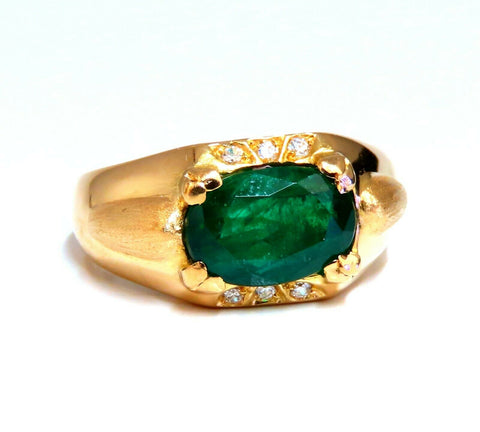 2.80ct Natural Emerald Diamonds Mens Ring 16kt