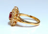 1.02ct Natural Ruby Diamonds Ring Pear Cluster 14kt