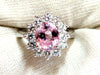GIA Certified 3.58ct Natural Padparadscha Pink Sapphire Diamond Ring Fine